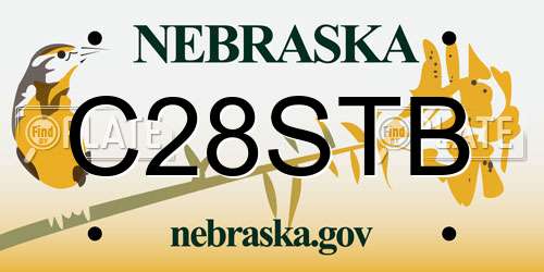 C28STB Nebraska License Plate