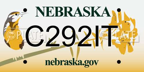 C292IT Nebraska License Plate