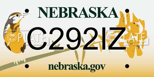 C292IZ Nebraska License Plate