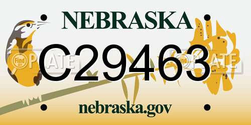 C29463 Nebraska License Plate