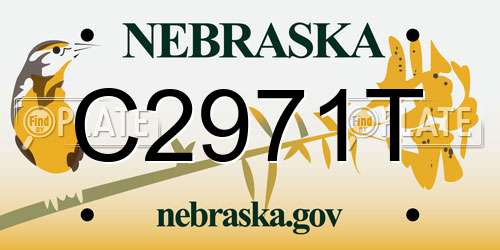 C2971T Nebraska License Plate