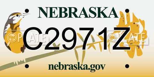 C2971Z Nebraska License Plate