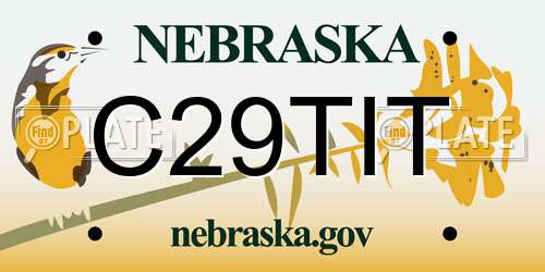 C29TIT Nebraska License Plate