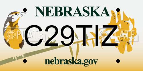 C29TIZ Nebraska License Plate