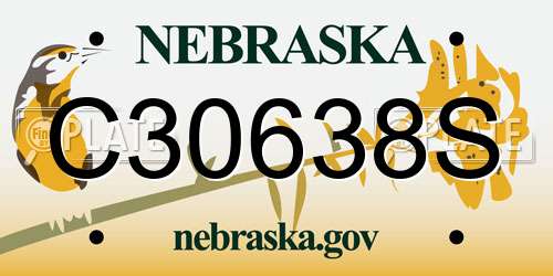 C30638S Nebraska License Plate