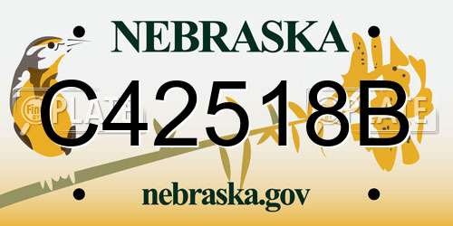 C42518B Nebraska License Plate