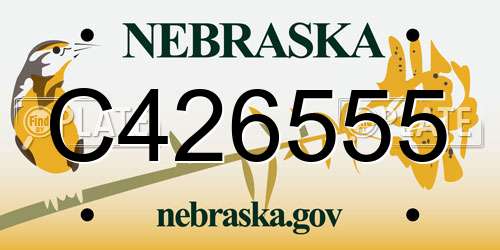 C426555 Nebraska License Plate