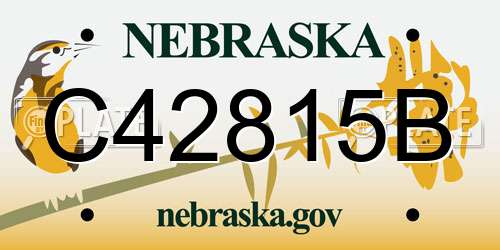 C42815B Nebraska License Plate