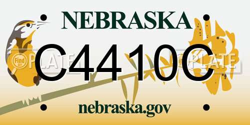 C4410C Nebraska License Plate