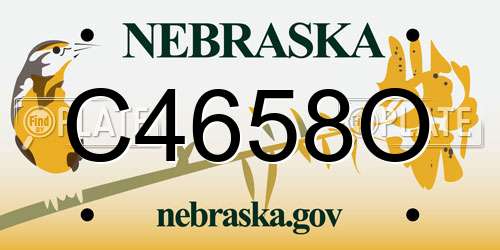 C4658O Nebraska License Plate