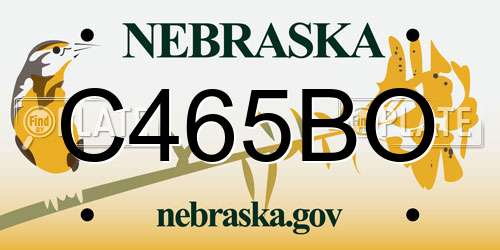 C465BO Nebraska License Plate