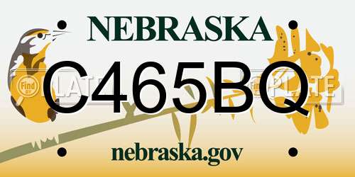 C465BQ Nebraska License Plate