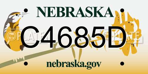 C4685D Nebraska License Plate