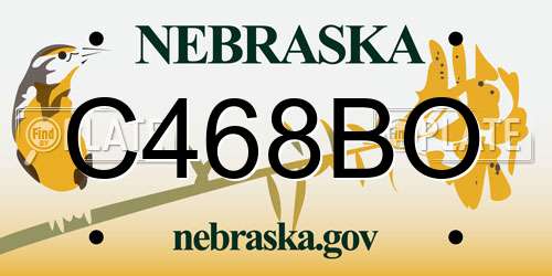 C468BO Nebraska License Plate