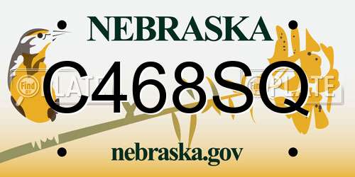 C468SQ Nebraska License Plate