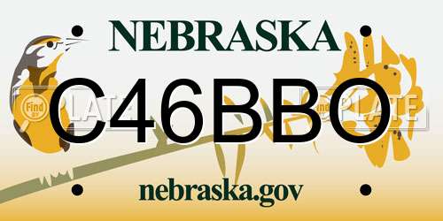 C46BBO Nebraska License Plate