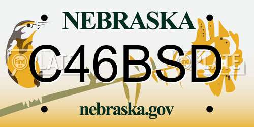 C46BSD Nebraska License Plate