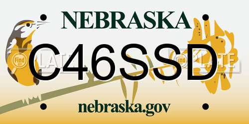 C46SSD Nebraska License Plate