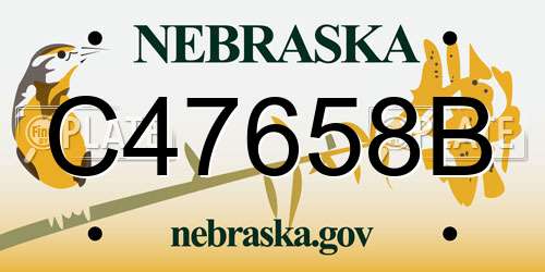 C47658B Nebraska License Plate