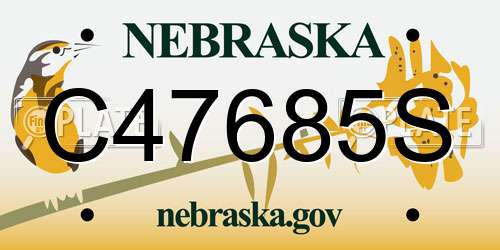 C47685S Nebraska License Plate