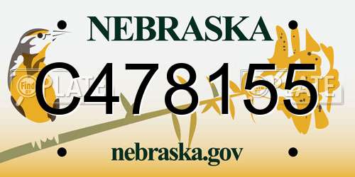 C478155 Nebraska License Plate