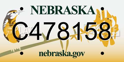 C478158 Nebraska License Plate