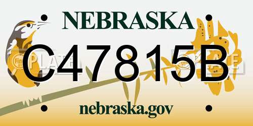 C47815B Nebraska License Plate