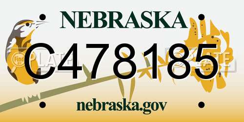 C478185 Nebraska License Plate