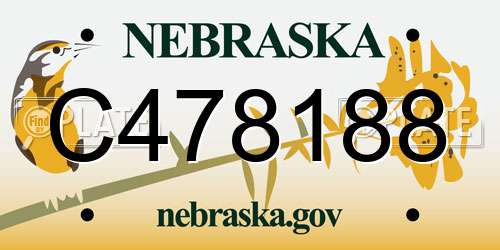 C478188 Nebraska License Plate