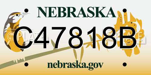 C47818B Nebraska License Plate