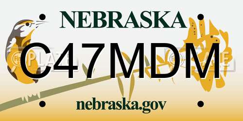 C47MDM Nebraska License Plate