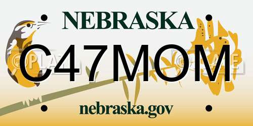 C47MOM Nebraska License Plate