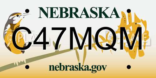 C47MQM Nebraska License Plate