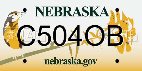 C504OB Nebraska License Plate