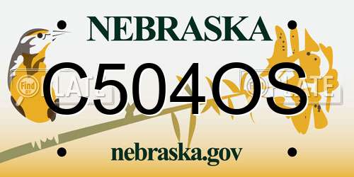 C504OS Nebraska License Plate