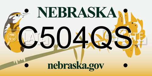 C504QS Nebraska License Plate