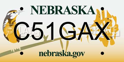 C51GAX Nebraska License Plate
