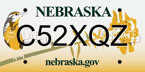 C52XQZ Nebraska License Plate