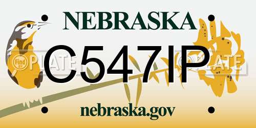 C547IP Nebraska License Plate