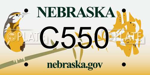 C550 Nebraska License Plate