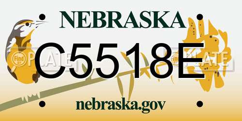 C5518E Nebraska License Plate