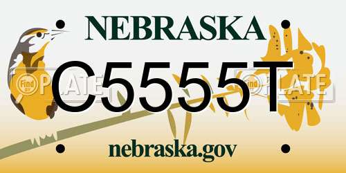 C5555T Nebraska License Plate