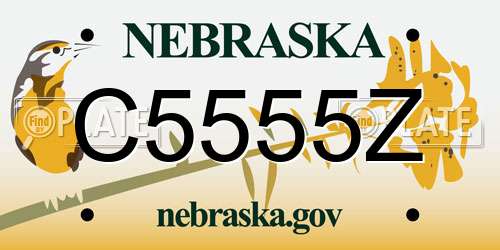 C5555Z Nebraska License Plate