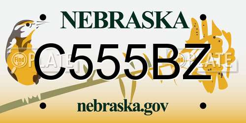 C555BZ Nebraska License Plate