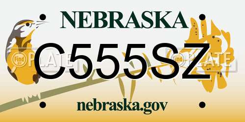 C555SZ Nebraska License Plate