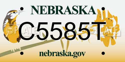 C5585T Nebraska License Plate