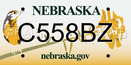 C558BZ Nebraska License Plate