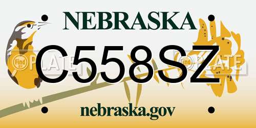 C558SZ Nebraska License Plate