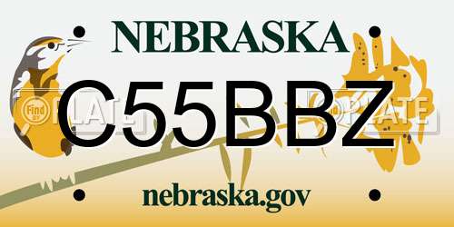 C55BBZ Nebraska License Plate