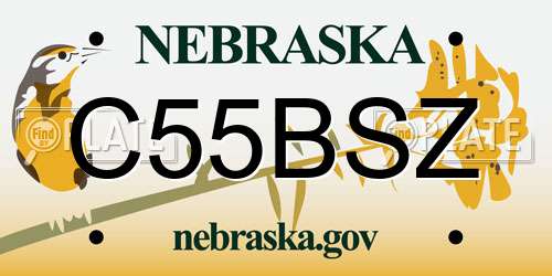 C55BSZ Nebraska License Plate
